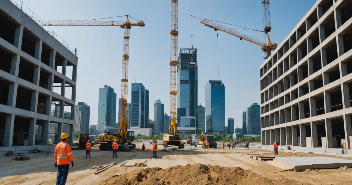 Modern construction project site overview